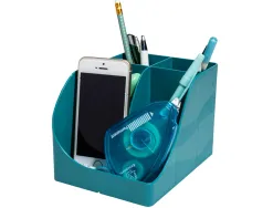Pot a crayons exacompta pen-wave skandi 5 compartiments coloris bleu pacifique