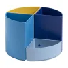 Pot a crayons exacompta the quarter bee blue modulable plastique recycle 4 compartiments 2 hauteurs coloris assortis