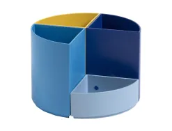 Pot a crayons exacompta the quarter bee blue modulable plastique recycle 4 compartiments 2 hauteurs coloris assortis