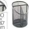 Pot a crayons q-connect maille metallique 3 compartiments hauteur 147 mm diametre 110mm coloris argent