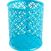 Pot a crayons q-connect motif metallique hauteur 100 mm diametre 80mm coloris turquoise