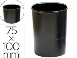 Pot a crayons q-connect plastique hauteur 100mm diamètre 75mm coloris noir opaque