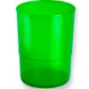Pot a crayons q-connect plastique hauteur 100mm diametre 75mm coloris vert translucide
