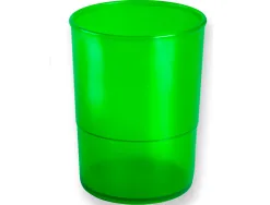 Pot a crayons q-connect plastique hauteur 100mm diametre 75mm coloris vert translucide