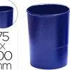 Pot a crayons q-connect plastique hauteur 100mm diametre 75mm coloris bleu opaque
