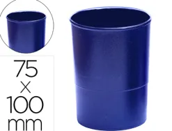 Pot a crayons q-connect plastique hauteur 100mm diametre 75mm coloris bleu opaque