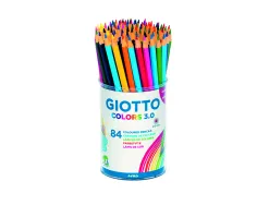 Pot crayons colors 3.0 giotto forme hexagonale bois 18cm mine de 3mm 84 unites coloris assortis