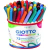 Pot feutres turbo glitter giotto encre pailletee pointe moyenne 72 unites coloris assortis