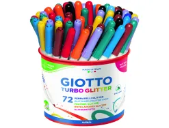 Pot feutres turbo glitter giotto encre pailletee pointe moyenne 72 unites coloris assortis