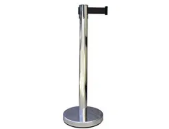 Poteau guide viso file attente chrome sangle longueur 2m coloris rouge