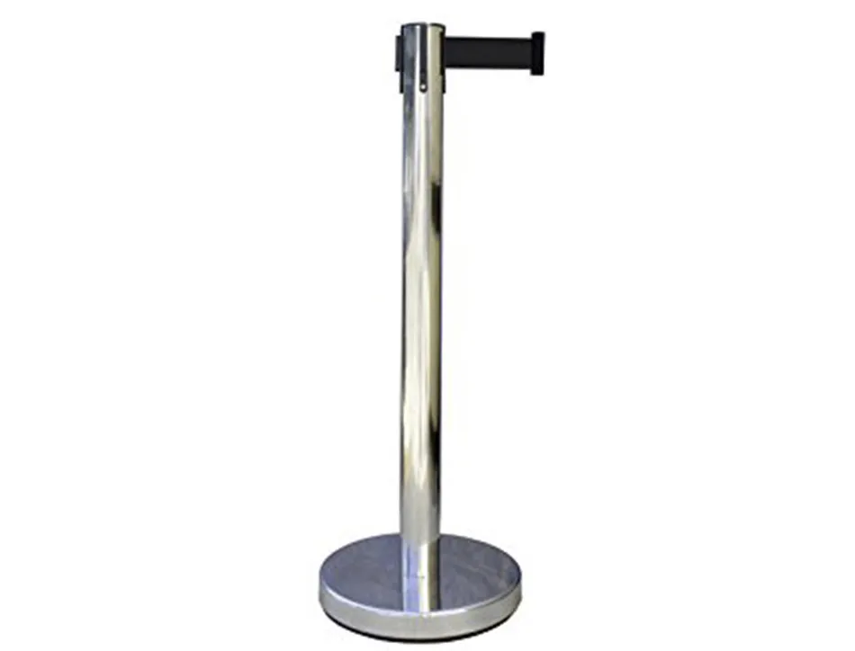 Poteau guide viso file attente chrome sangle longueur 2m coloris rouge