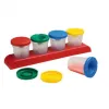 Pots anti-verse pour peinture faibo hermetique avec couvercles set de 4 avec support coloris assortis