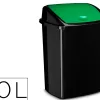 Poubelle cep plastique a couvercle basculant 50l noir couvercle vert