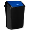 Poubelle cep plastique a couvercle basculant 50l noir couvercle bleu