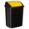 Poubelle cep plastique a couvercle basculant 50l noir couvercle jaune