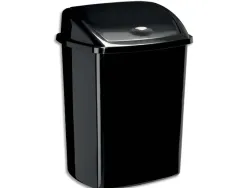 Poubelle cep plastique couvercle basculant 50l coloris noir 405x310x685mm