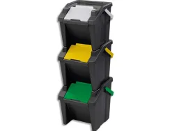 Poubelle cep tri selectif tower 30l kit 3 unites
