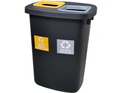 Poubelle coldis atrium duo 2 seaux 45l coloris noir