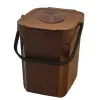 Poubelle compost rossignol organik green 10l ventile avec anse coloris marron