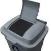 Poubelle conteneur q-connect plastique avec couvercle capacite 240l coloris gris dim. 1040x610x610mm avec