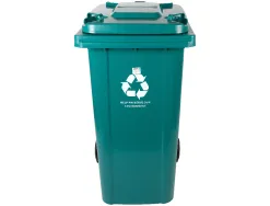 Poubelle conteneur q-connect plastique avec couvercle et roues capacite 240l 1040x620x610 mm coloris vert