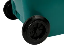 Poubelle conteneur q-connect plastique avec couvercle et roues capacite 240l 1040x620x610 mm coloris vert