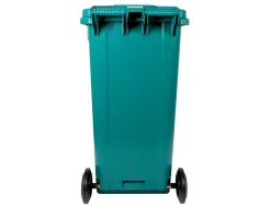 Poubelle conteneur q-connect plastique avec couvercle et roues capacite 240l 1040x620x610 mm coloris vert