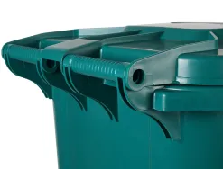 Poubelle conteneur q-connect plastique avec couvercle et roues capacite 240l 1040x620x610 mm coloris vert