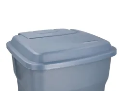 Poubelle conteneur q-connect plastique avec couvercle et pedale capacite 30l dim 395x395x420mm coloris gris