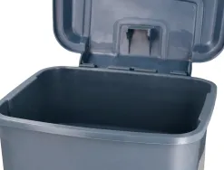 Poubelle conteneur q-connect plastique avec couvercle et pedale capacite 30l dim 395x395x420mm coloris gris