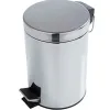 Poubelle metallique q-connect avec pedale chrome capacite 12 litres dim. 250x380mm