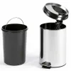 Poubelle metallique q-connect avec pedale chrome capacite 20 litres dim. 430x290mm