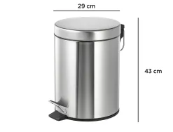 Poubelle metallique q-connect avec pedale chrome capacite 20 litres dim. 430x290mm