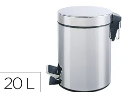 Poubelle metallique q-connect avec pedale chrome capacite 20 litres dim. 430x290mm