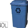 Poubelle q-connect conteneur polystyrène couvercle 240l 620x610x1040mm 2 roues coloris bleu