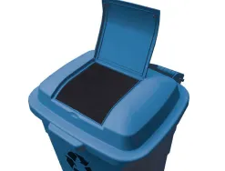 Poubelle q-connect conteneur polystyrène couvercle 240l 620x610x1040mm 2 roues coloris bleu