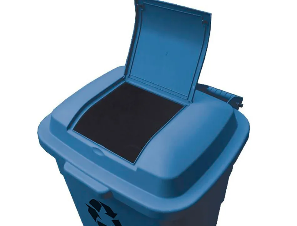 Poubelle q-connect conteneur polystyrène couvercle 240l 620x610x1040mm 2 roues coloris bleu