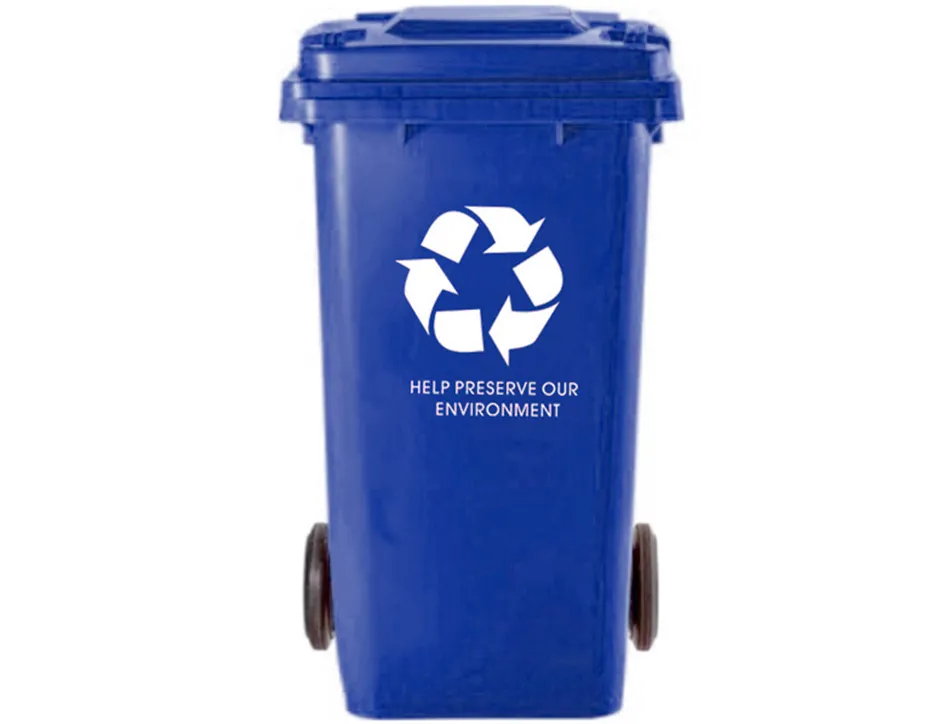 Poubelle q-connect conteneur polystyrène couvercle 100l 525x510x800mm 2 roues coloris bleu