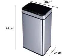 Poubelle q-connect metallique ouverture automatique capacite 80l