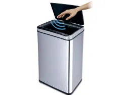 Poubelle q-connect metallique ouverture automatique capacite 80l