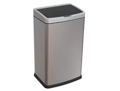 Poubelle q-connect metallique ouverture automatique capacite 60l