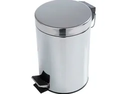 Poubelle q-connect métallique effet miroir pédale 6l 320x210mm