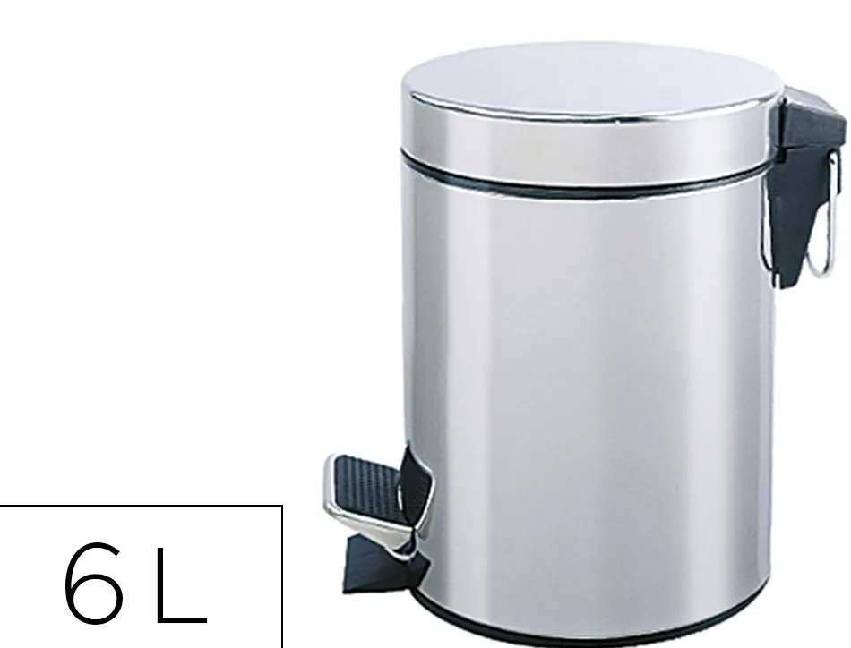 Poubelle q-connect métallique effet miroir pédale 6l 320x210mm