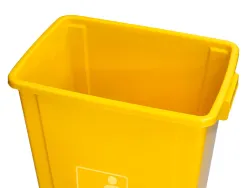 Poubelle q-connect plastique couvercle basculant 58l 470x330x760mm coloris jaune