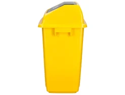 Poubelle q-connect plastique couvercle basculant ouverture facile 2 poignees 20l 340x240x450mm coloris jaune