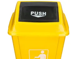 Poubelle q-connect plastique couvercle basculant ouverture facile 2 poignees 20l 340x240x450mm coloris jaune