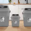 Poubelle q-connect plastique couvercle basculant ouverture facile 2 poignées 20l 340x240x450mm coloris gris