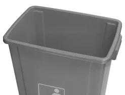 Poubelle q-connect plastique couvercle basculant ouverture facile 2 poignées 20l 340x240x450mm coloris gris