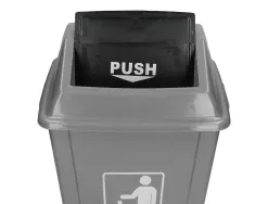 Poubelle q-connect plastique couvercle basculant ouverture facile 2 poignées 20l 340x240x450mm coloris gris