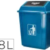 Poubelle q-connect plastique couvercle basculant 58l 470x330x760mm coloris bleu